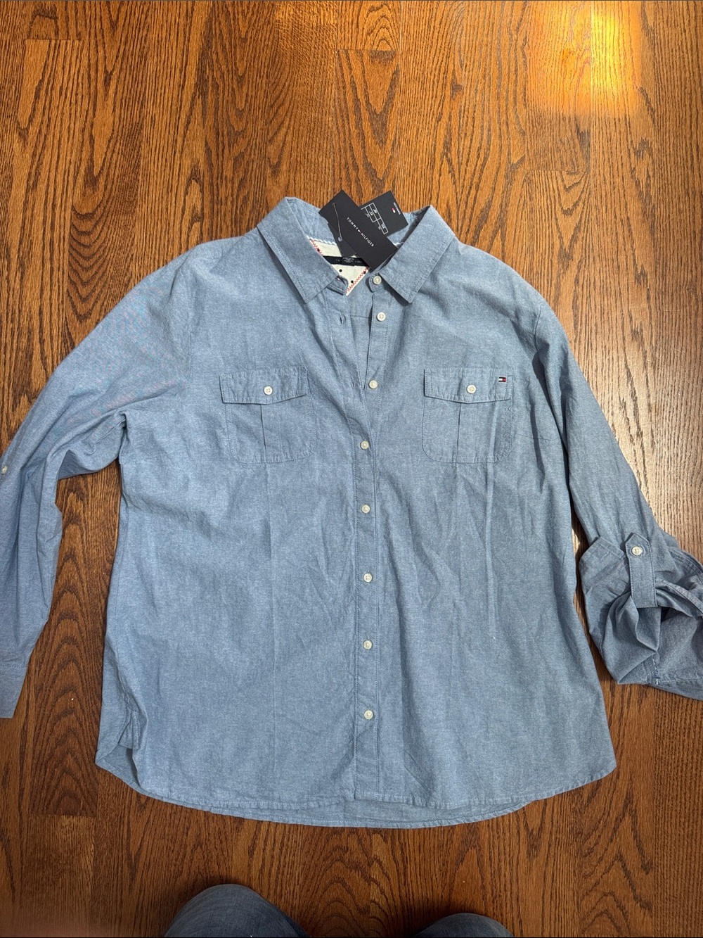 Tommy Hilfiger Chambray Blue Button-Down Shirt